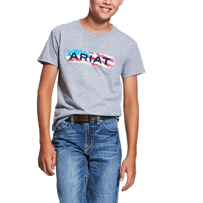 Ariat Flag Tone - T Shirts Grijs Kinderen - 19390-278